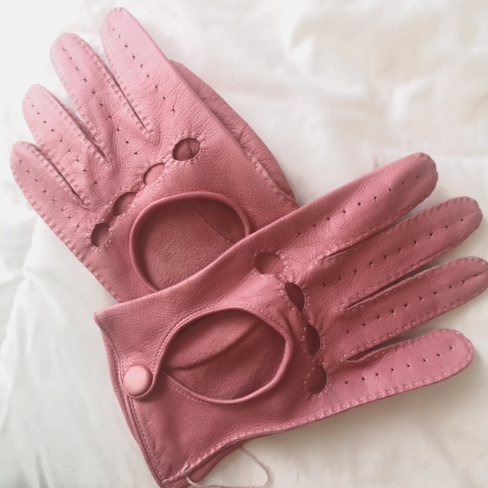 Buttery pink moto leather gloves Danier